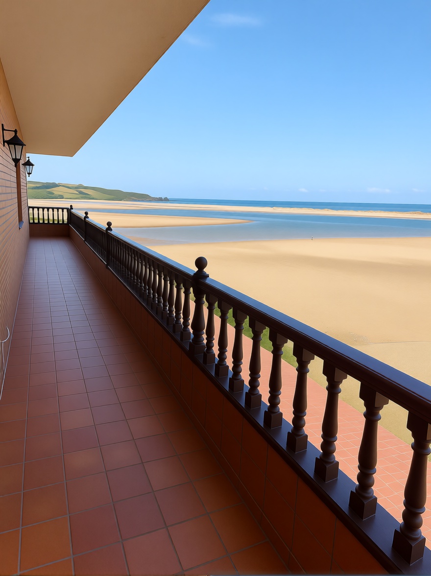 Chalet with direct beach access in Santander — Sea terrace