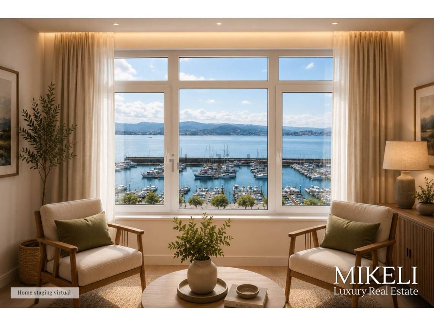 Apartamento em primeira linha de praia em Santander — Sala