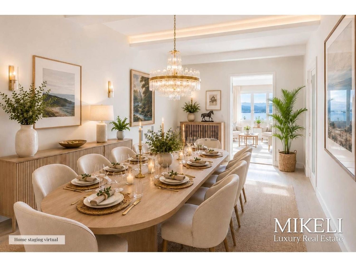 Apartamento em primeira linha de praia em Santander — Sala jantar