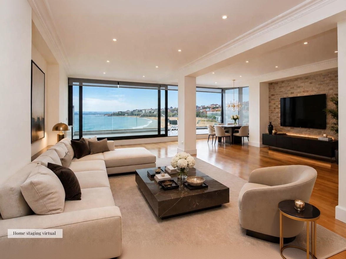 Beachfront flat in Santander — Living room