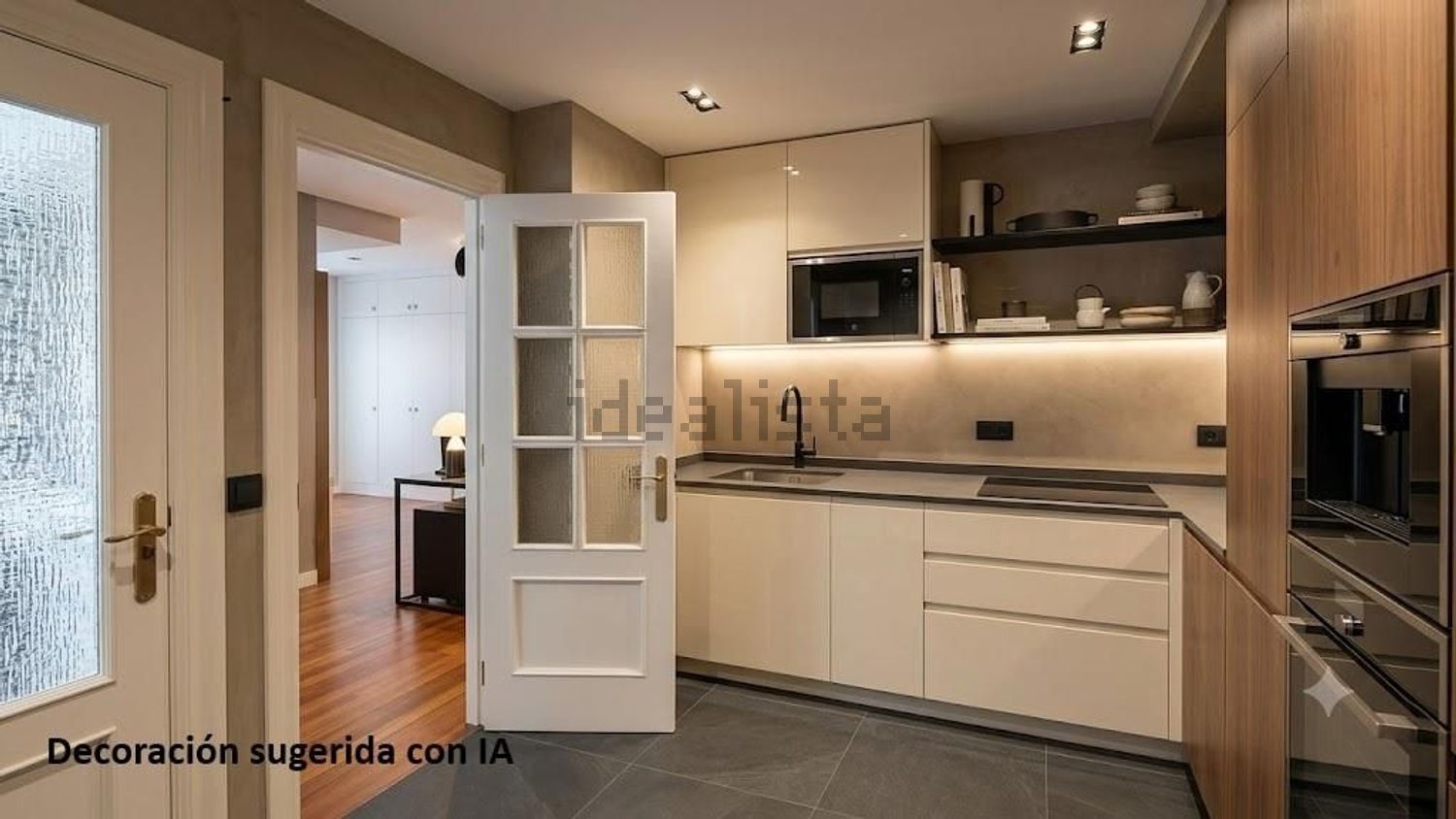 Apartamento em primeira linha de praia em Santander — Cozinha
