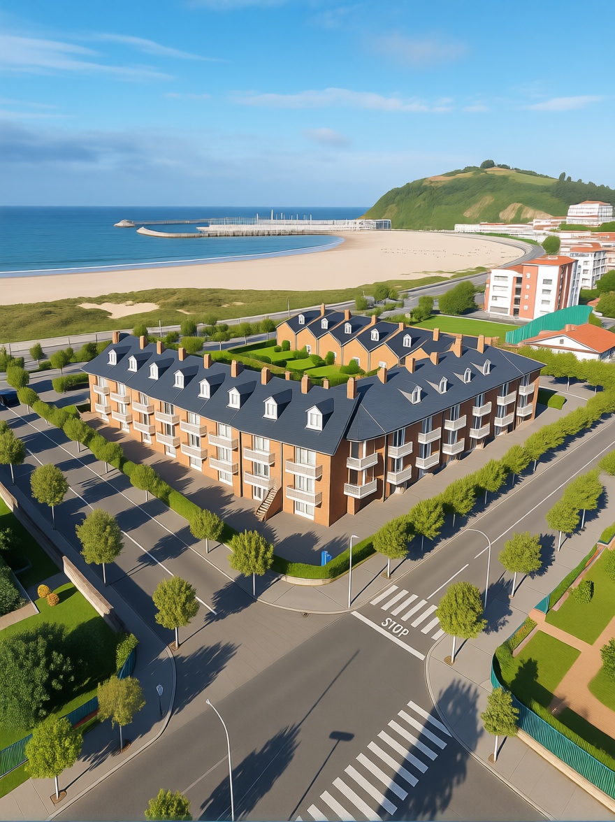 Chalet with direct beach access in Laredo — Aerial