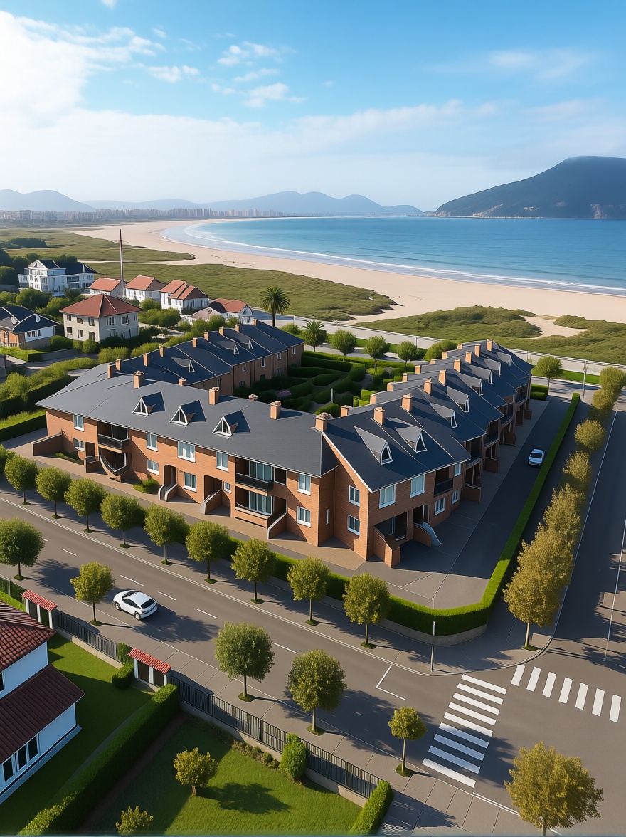 Chalet with direct beach access in Laredo — Aerial