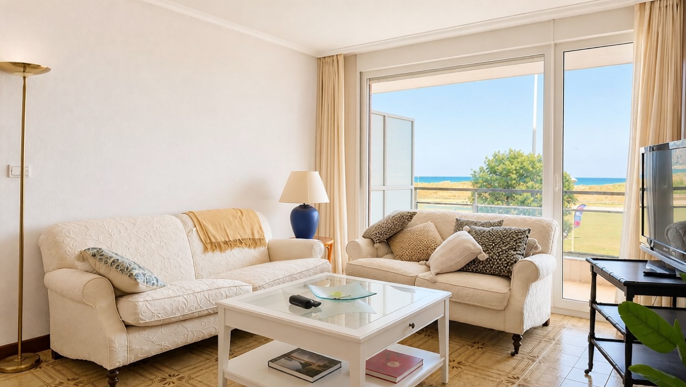 Beachfront flat in Laredo — Living room
