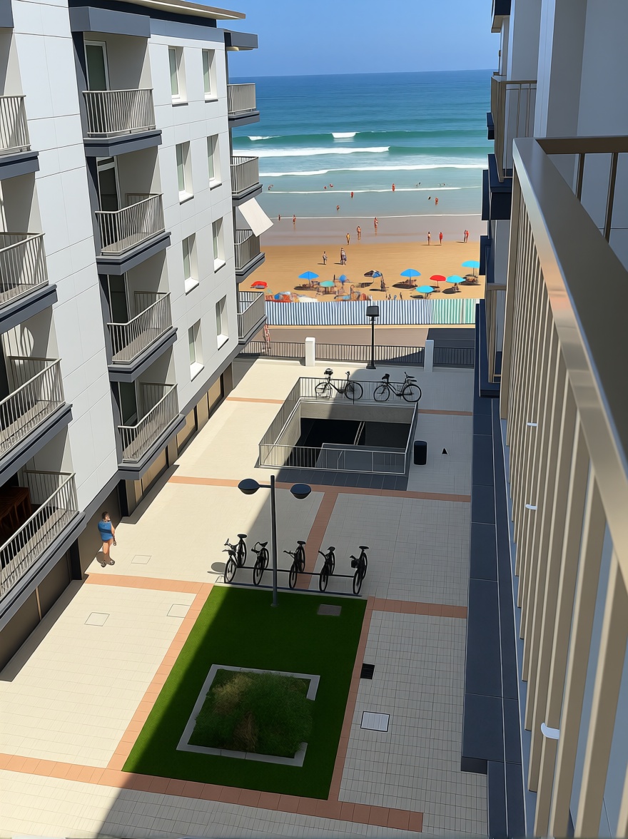 Beachfront flat in Zarautz — Sea view