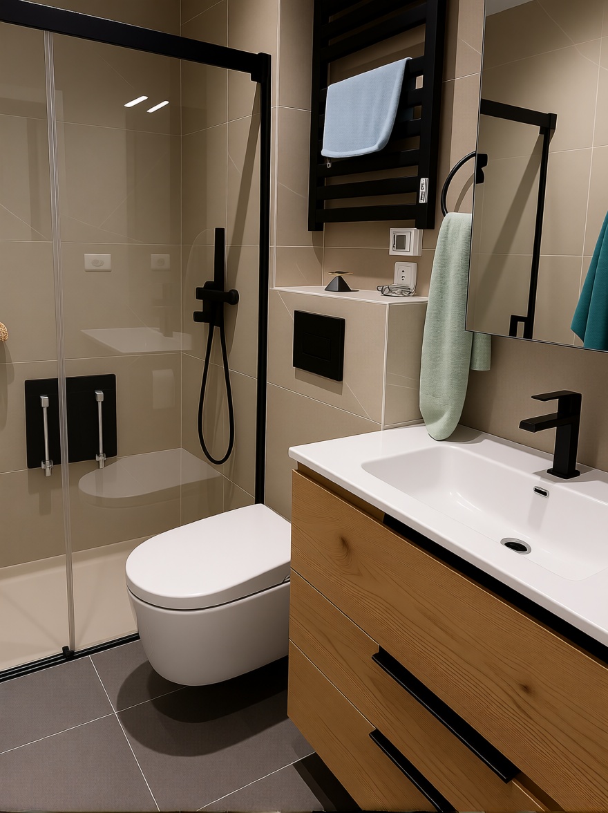 Beachfront studio in Zarautz — Bathroom