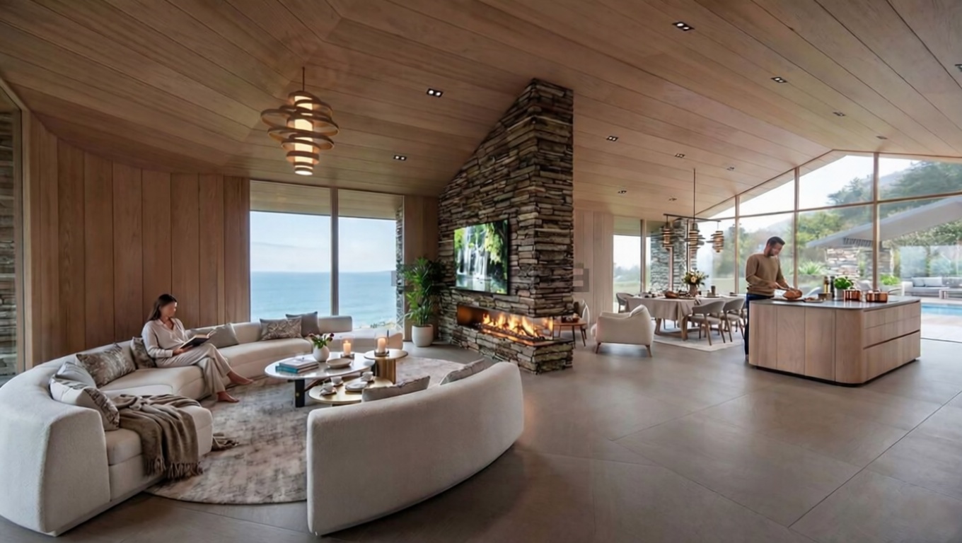 Chalet mit direkter Strandzugang in Donostia-San Sebastián — Wohnzimmer
