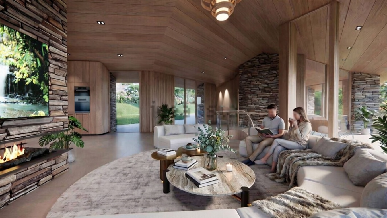 Chalet mit direkter Strandzugang in Donostia-San Sebastián — Wohnzimmer