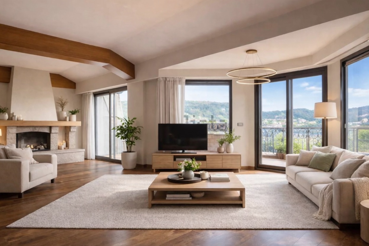 Duplex in erste Strandlinie in Donostia-San Sebastián — Wohnzimmer