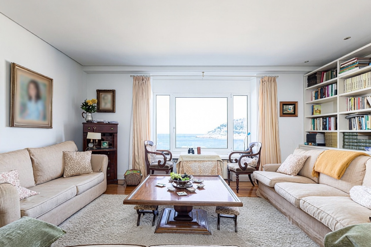Wohnung in erste Strandlinie in Donostia-San Sebastián — Wohnzimmer