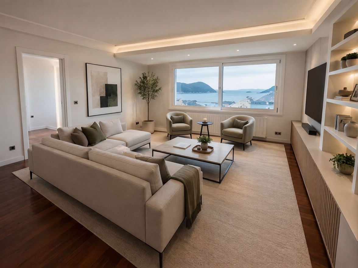 Wohnung in erste Strandlinie in Donostia-San Sebastián — Wohnzimmer