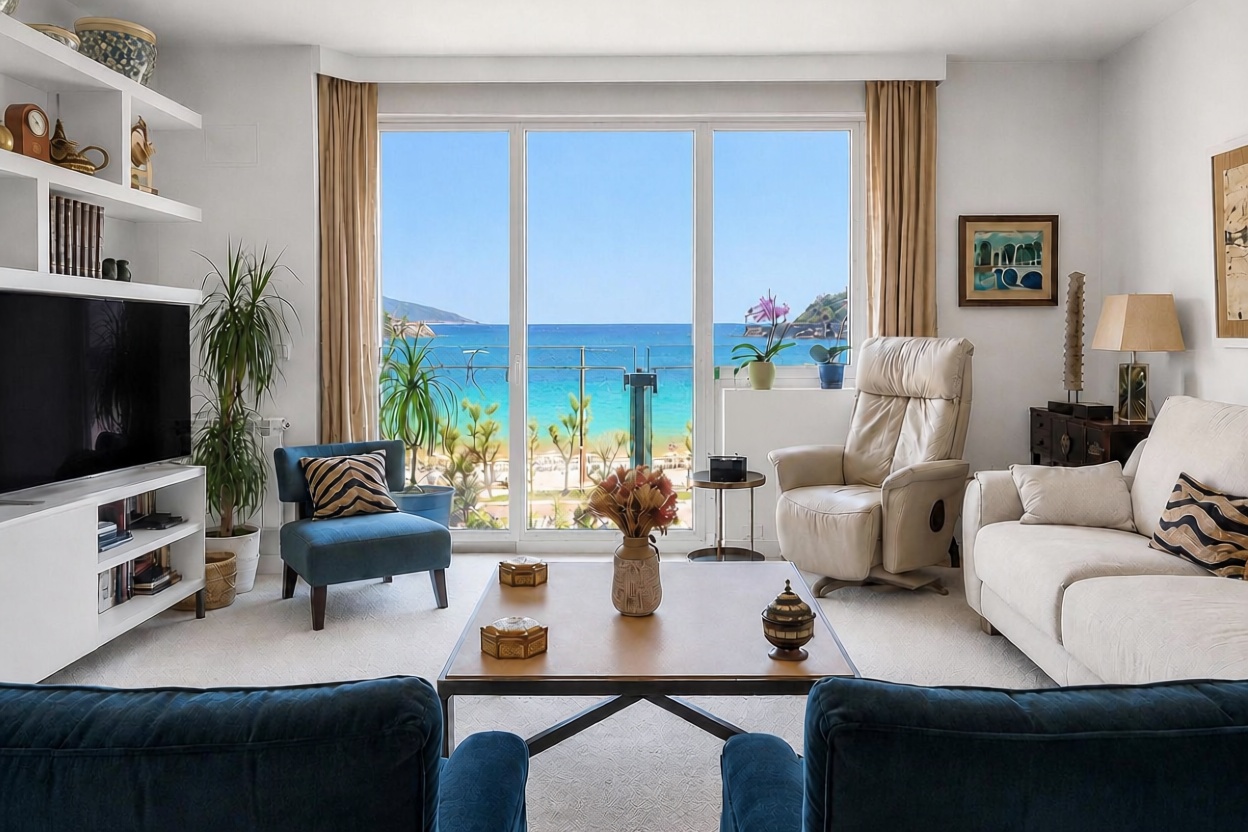 Wohnung in erste Strandlinie in Donostia-San Sebastián — Wohnzimmer