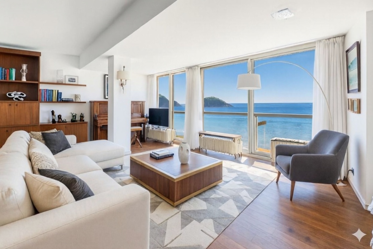 Wohnung in erste Strandlinie in Donostia-San Sebastián — Wohnzimmer