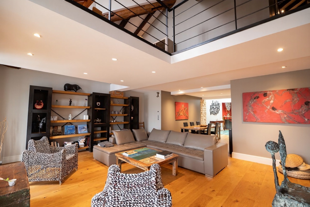 Duplex in erste Strandlinie in Labort, País Vasco Francés — Wohnzimmer