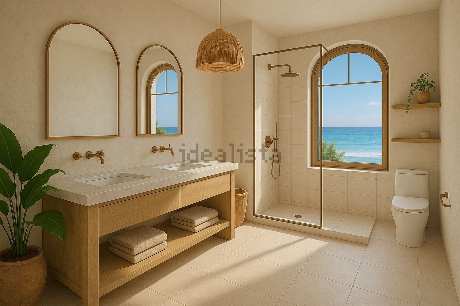 Chalet with direct beach access in Marín — Bathroom