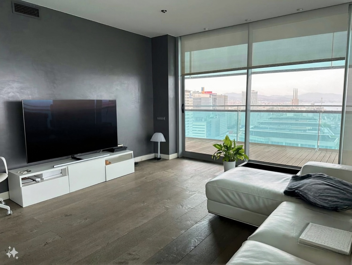 Appartement en première ligne de plage à Barcelona — Séjour