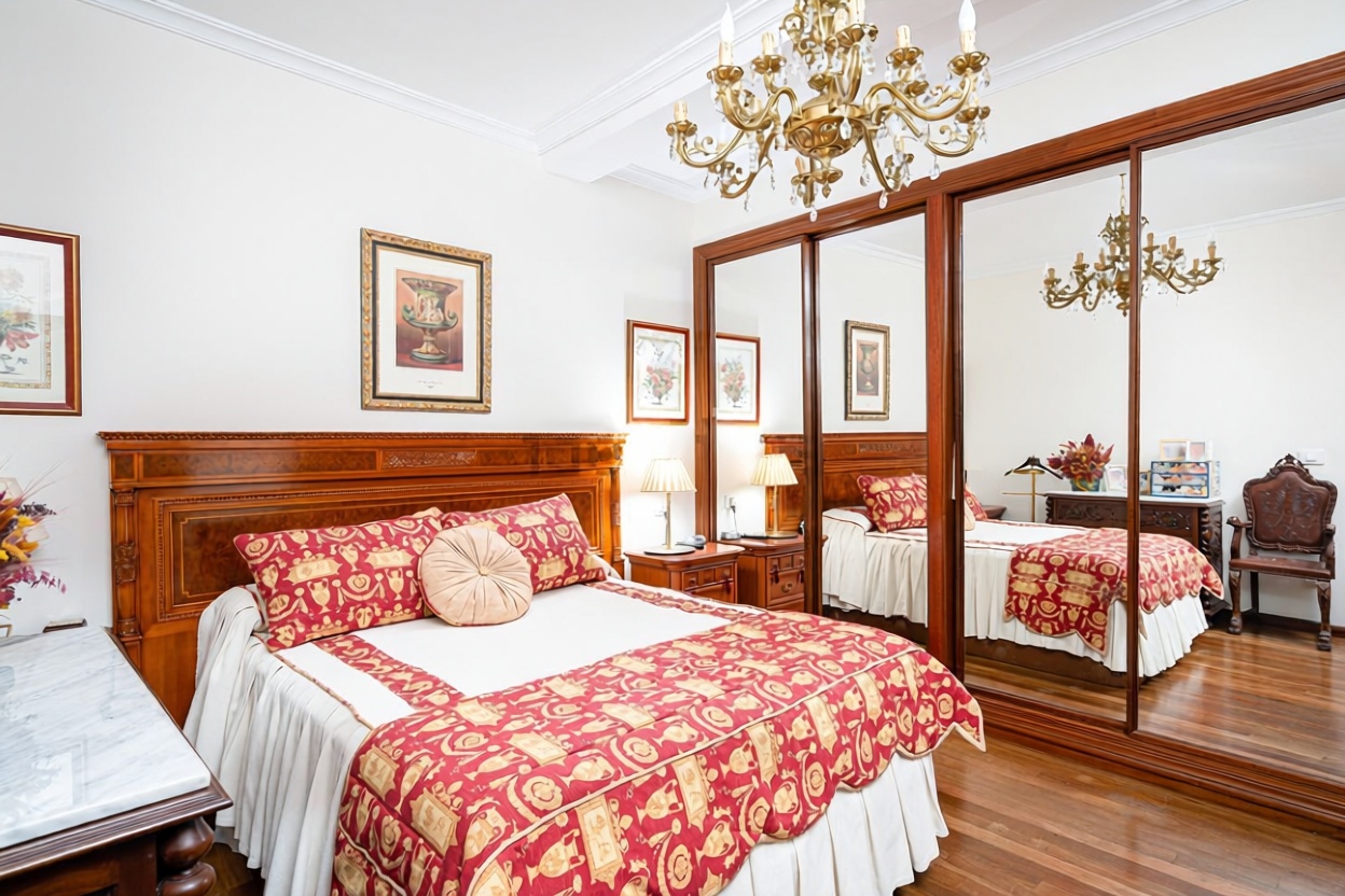 Chalet with direct beach access in Gijón — Bedroom