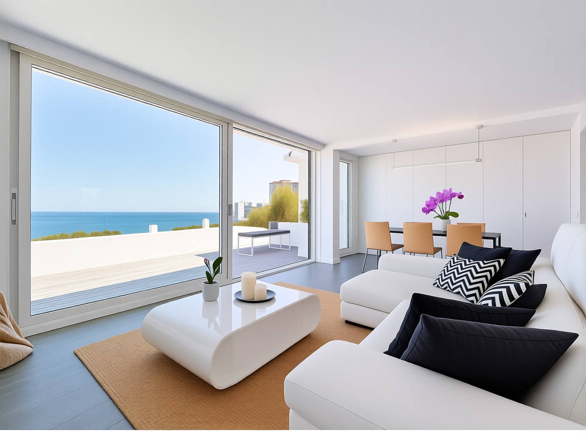 Ático en venta en primera línea de mar en Mijas — Salón