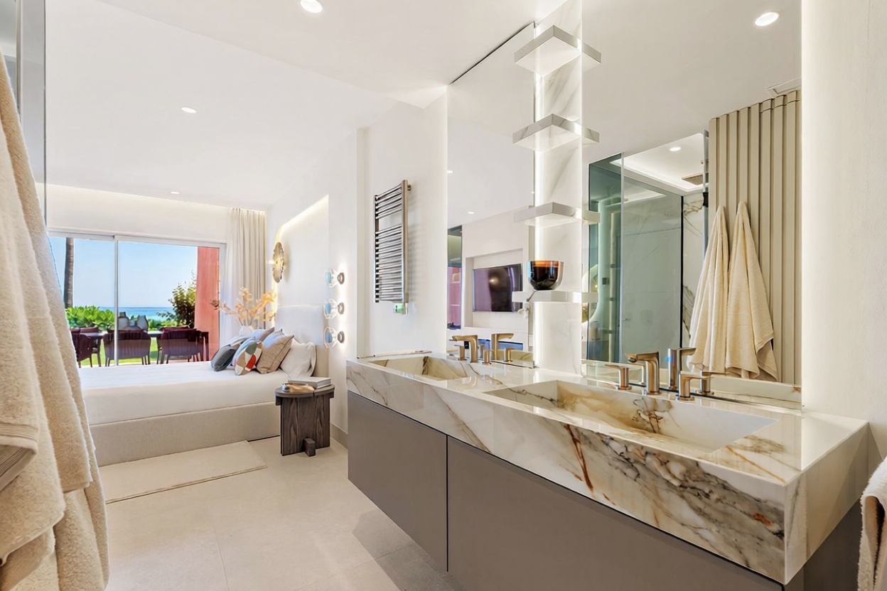 Piso en venta en primera línea de playa en Estepona — Baño
