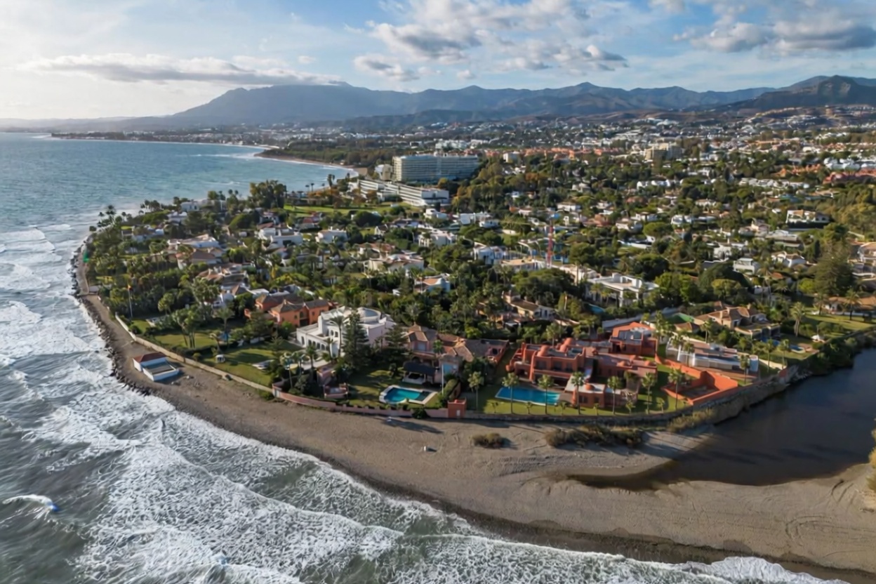 Chalé à venda com acesso direto à praia em San Pedro del Pinatar — Aérea