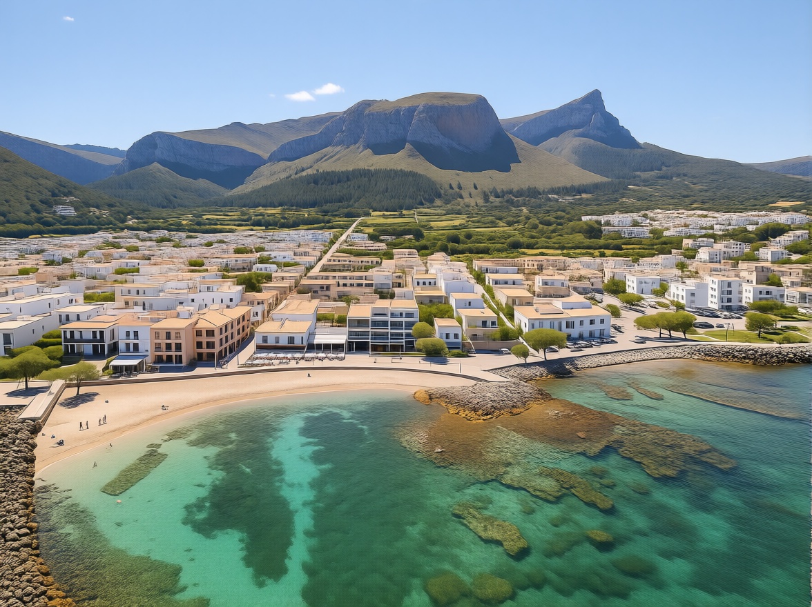 Мансарда на продажу на первой линии моря в Arta — Аэрофото