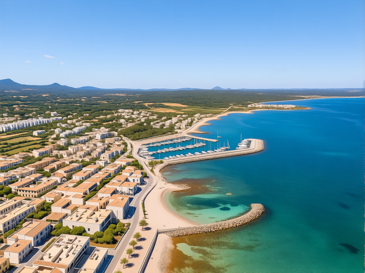 Мансарда на продажу на первой линии моря в Arta — Аэрофото