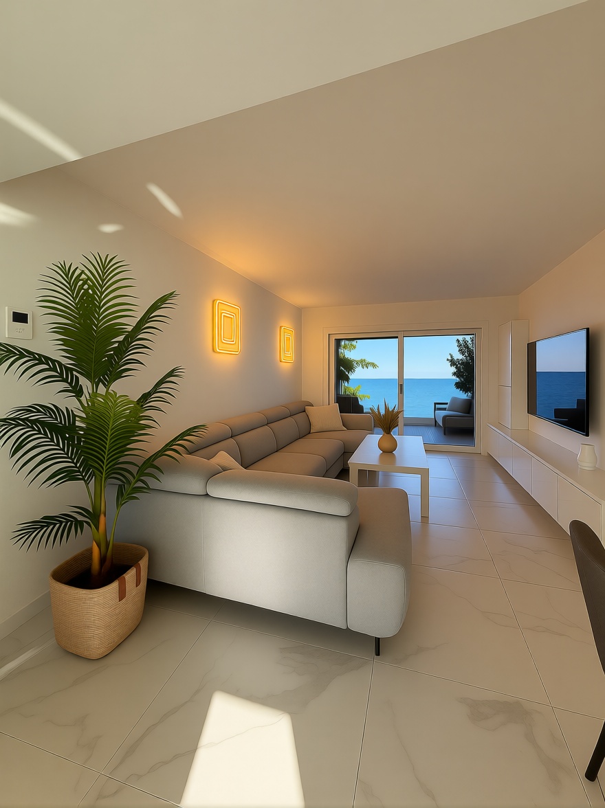 Beachfront flat in Orihuela — Living room
