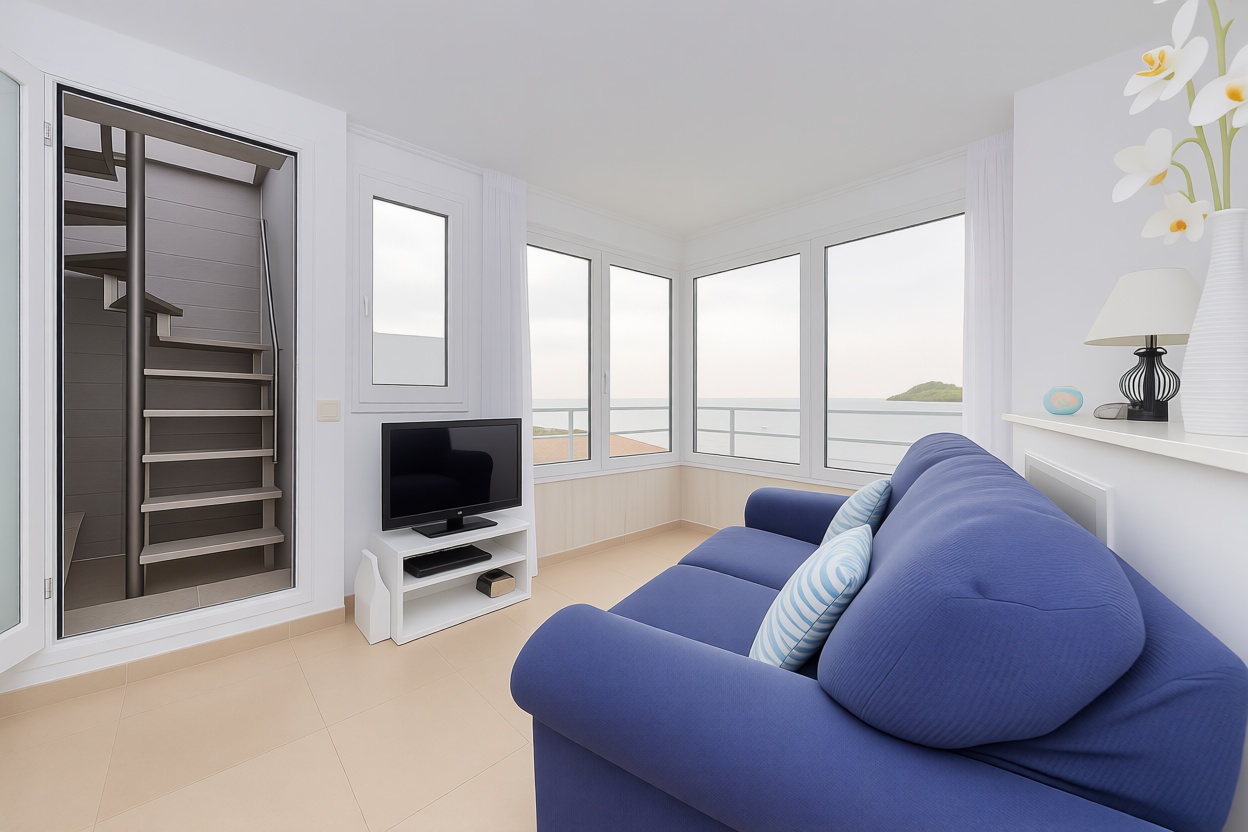 Ático en venta en primera línea de mar en Pollença — Salón