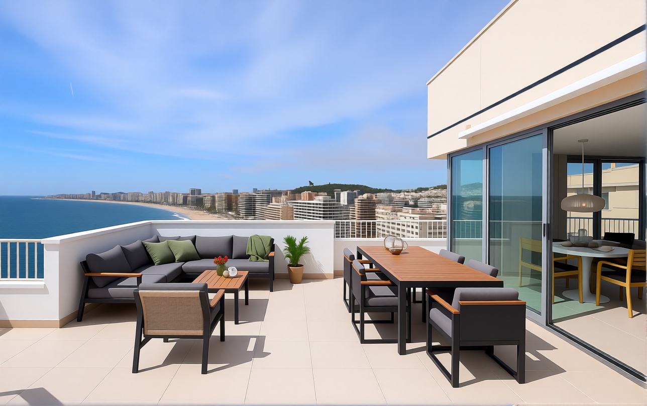 Attic for sale seafront in Fuengirola — Sea terrace