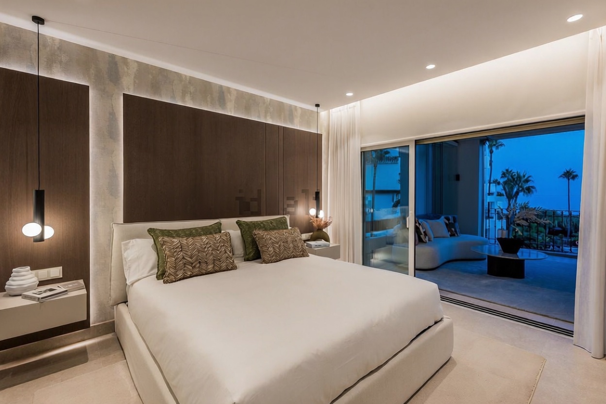 Flat for sale frontline beach in Estepona — Bathroom