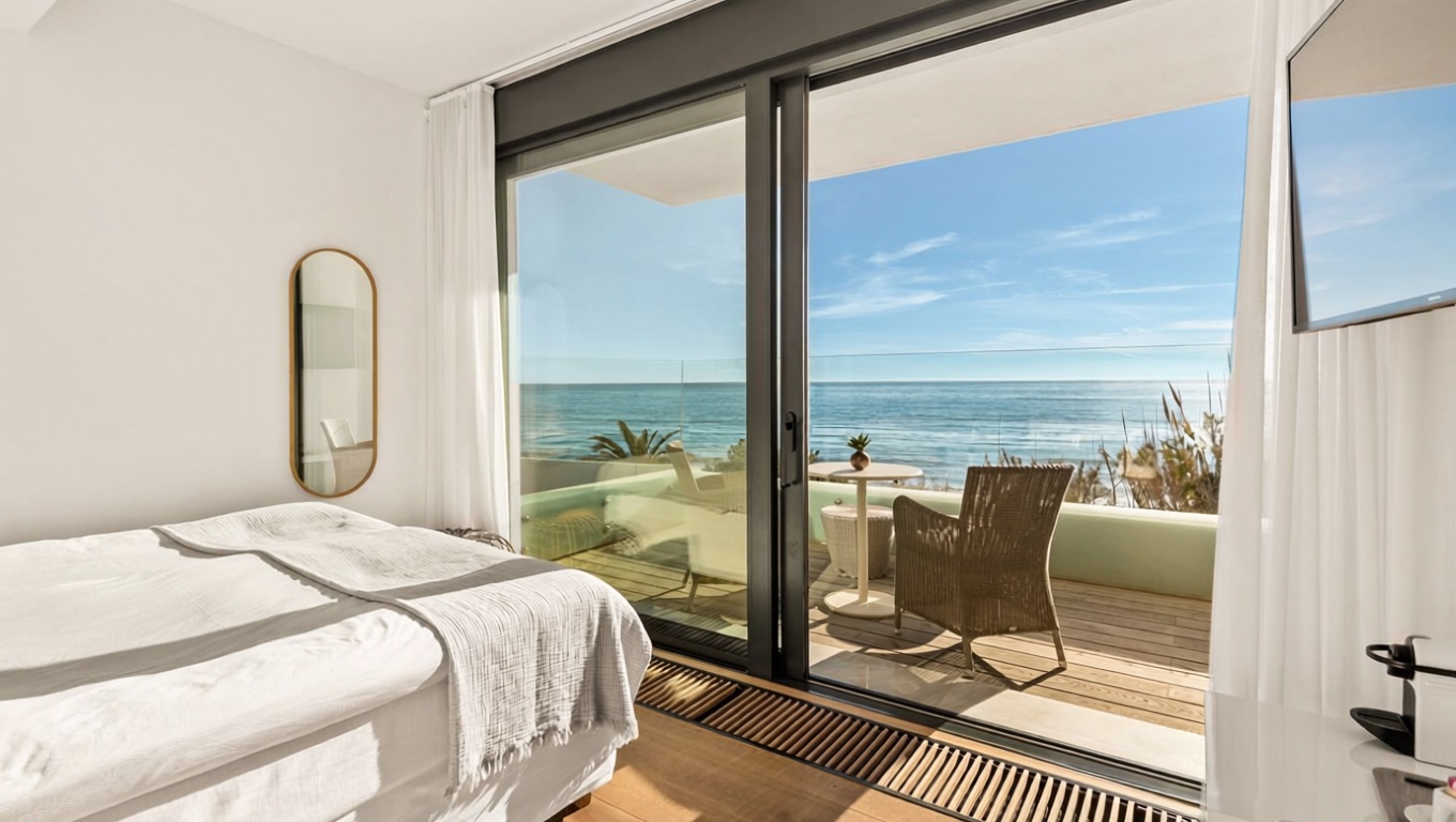 Chalet en venta con acceso directo a la playa en Marbella — Dormitorio