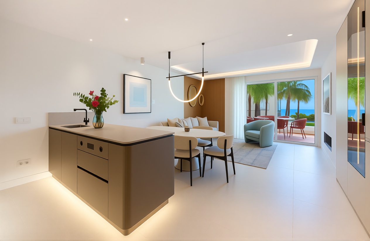 Piso en venta en primera línea de playa en Estepona — Cocina