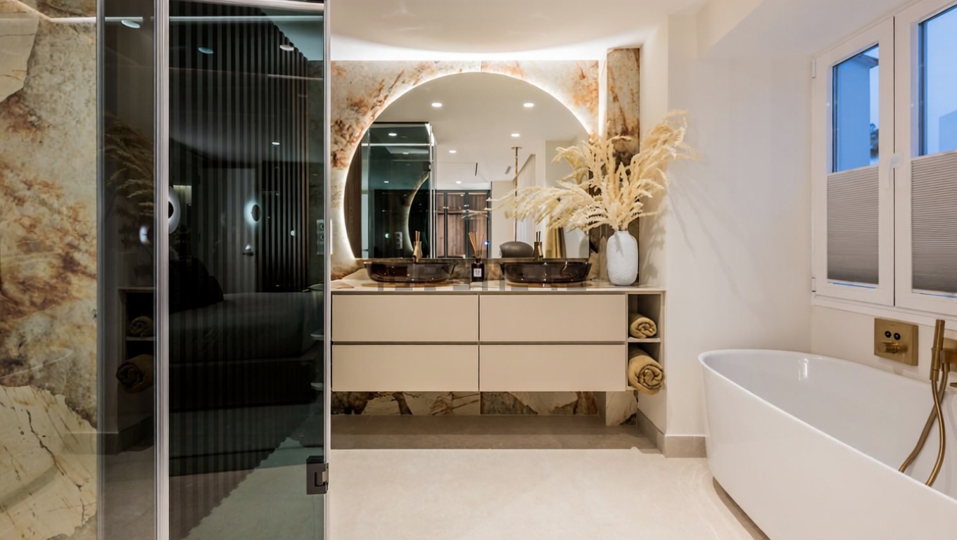 Flat for sale frontline beach in Marbella — Bathroom