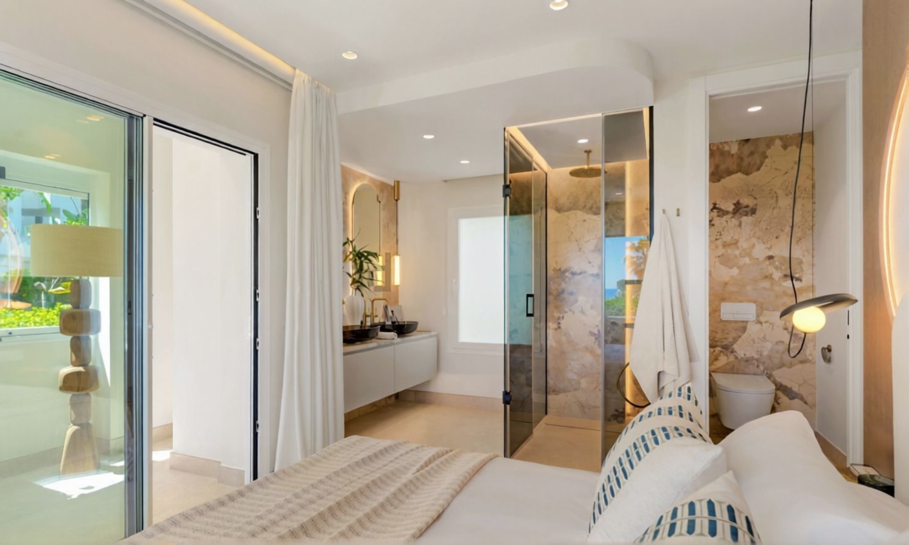 Villa à vendre avec accès direct à la plage à Estepona — Chambre