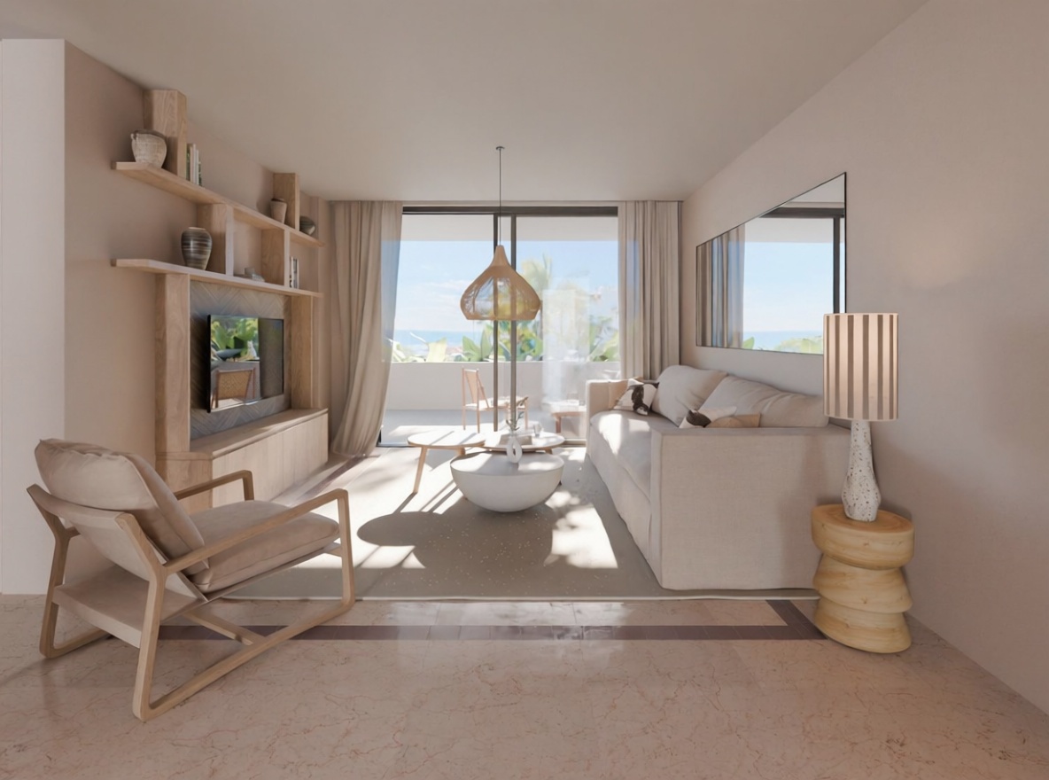 Flat for sale frontline beach in Marbella — Living room