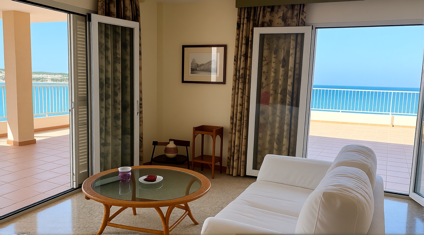 Grenier aménagé à vendre en première ligne de mer à Palma de Mallorca — Séjour
