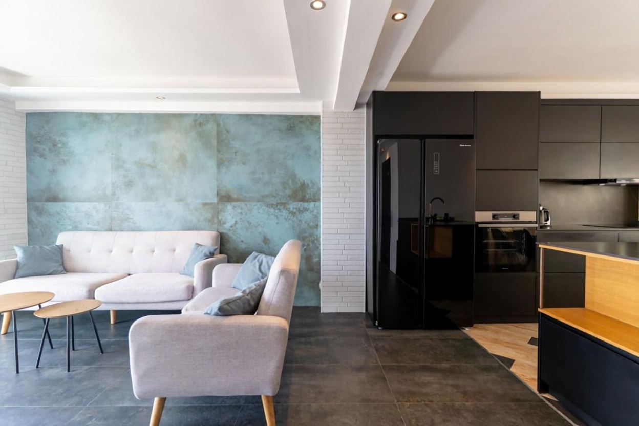 Wohnung in erste Strandlinie in Santa Pola — Wohnzimmer