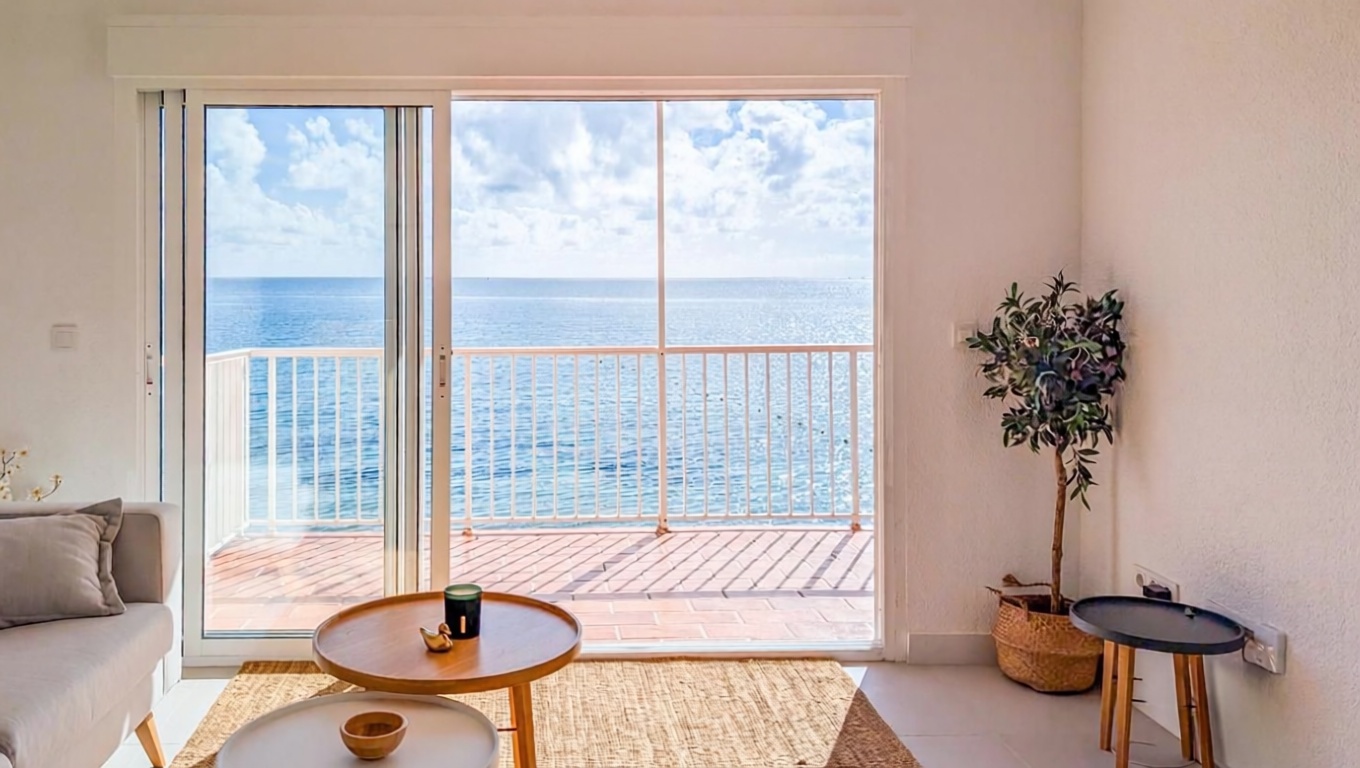 Appartement en première ligne de plage à Santa Pola — Séjour