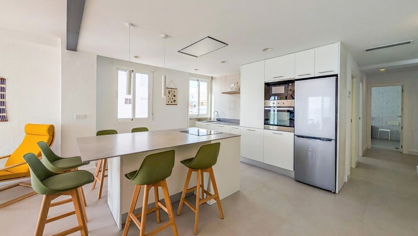 Appartement en première ligne de plage à Santa Pola — Cuisine