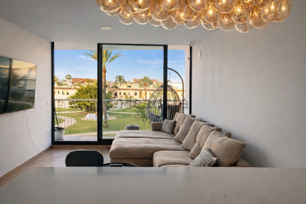 Flat for sale frontline beach in Denia — Living room