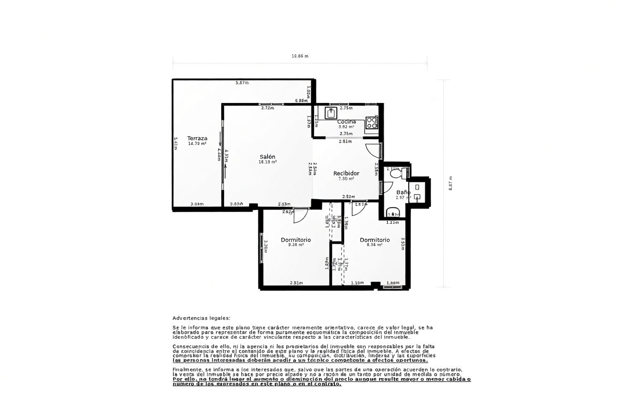 Flat for sale frontline beach in Sagunto/Sagunt — Sea view