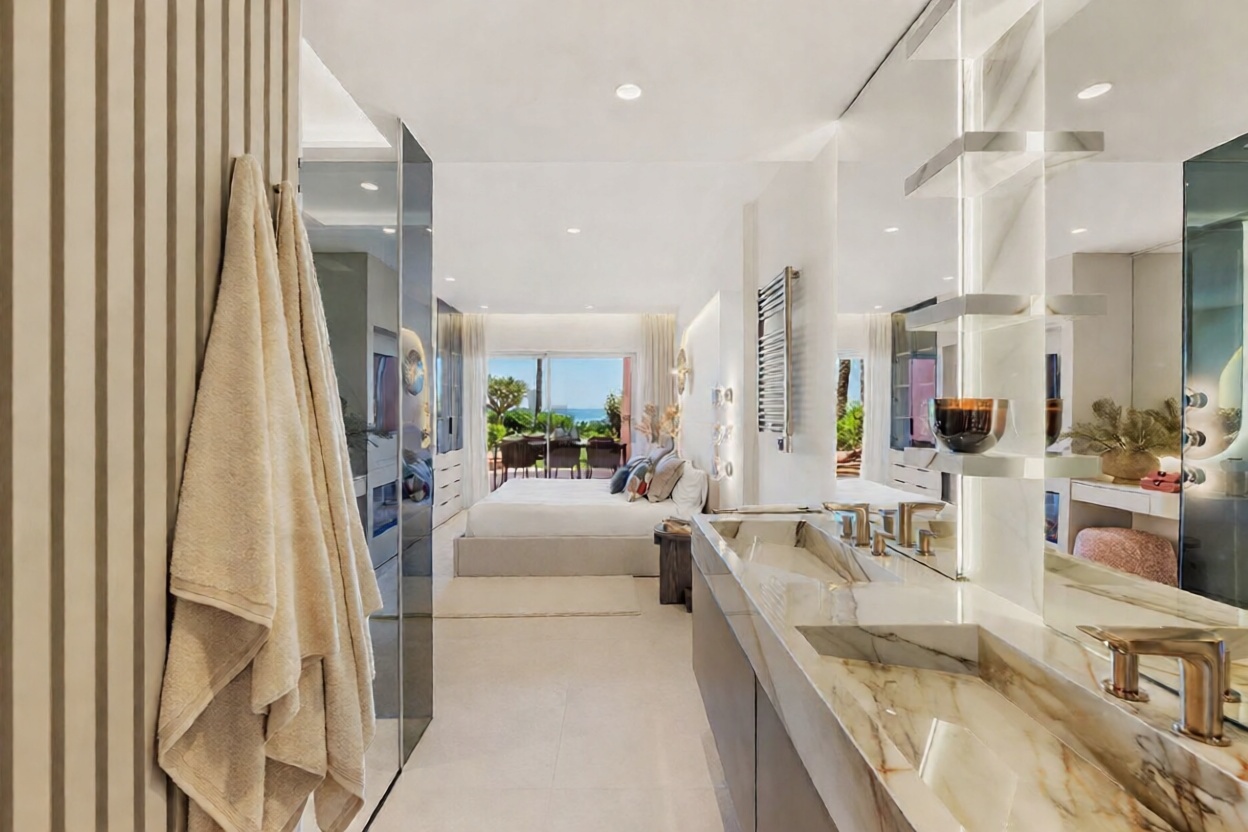 Piso en venta en primera línea de playa en Estepona — Baño