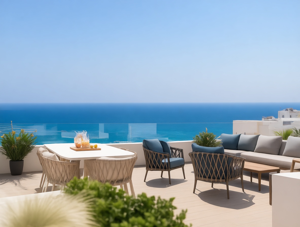 Chalet for sale with direct beach access in Santa Margalida — Sea terrace
