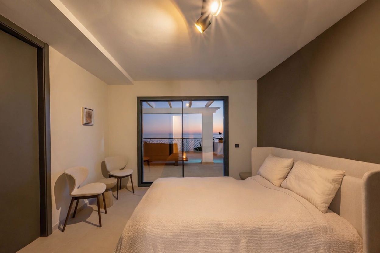 Grenier aménagé à vendre en première ligne de mer à Mijas — Chambre