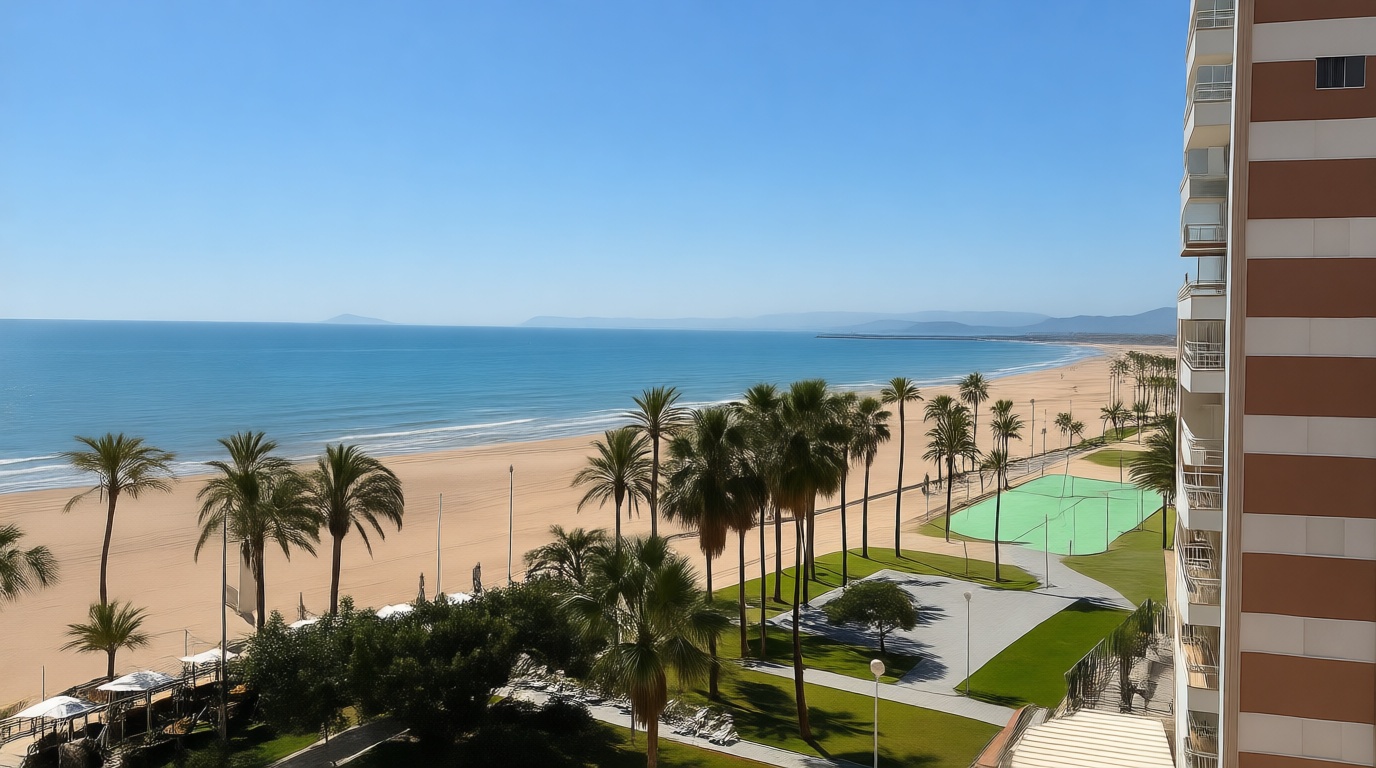 Flat for sale frontline beach in Cullera — Sea view