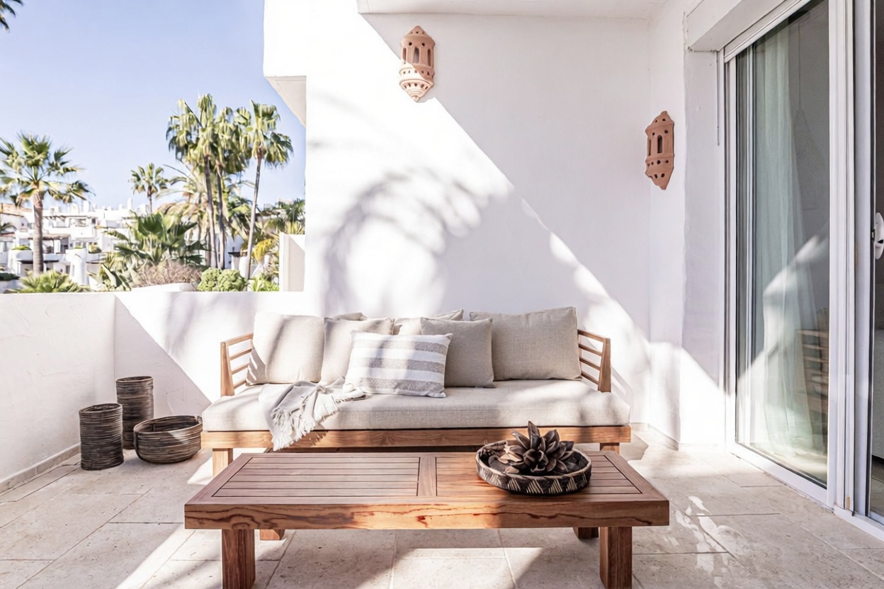 Flat for sale frontline beach in Marbella — Sea terrace