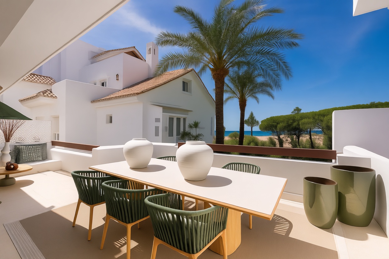 Flat for sale frontline beach in Marbella — Sea terrace