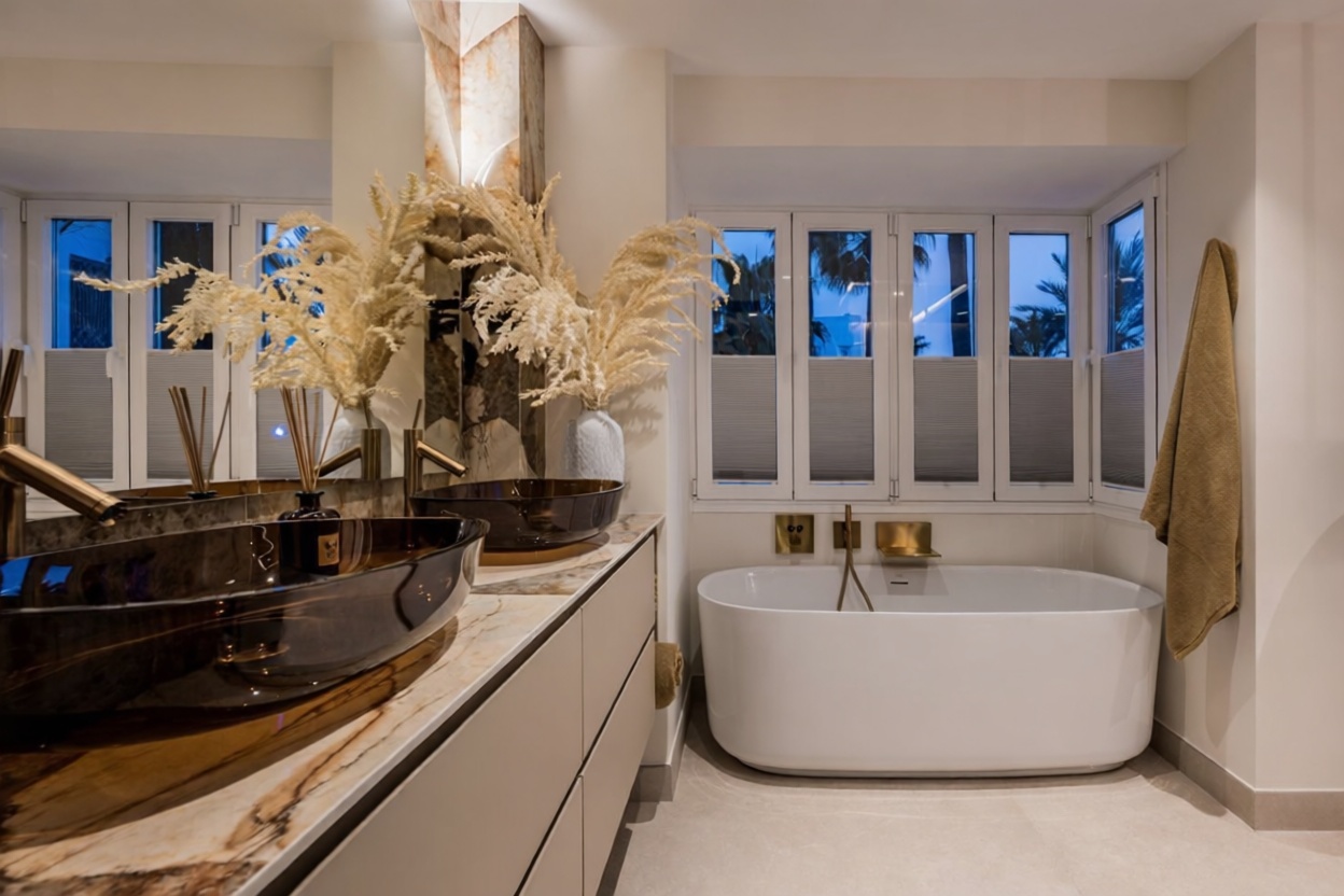 Flat for sale frontline beach in Marbella — Bathroom