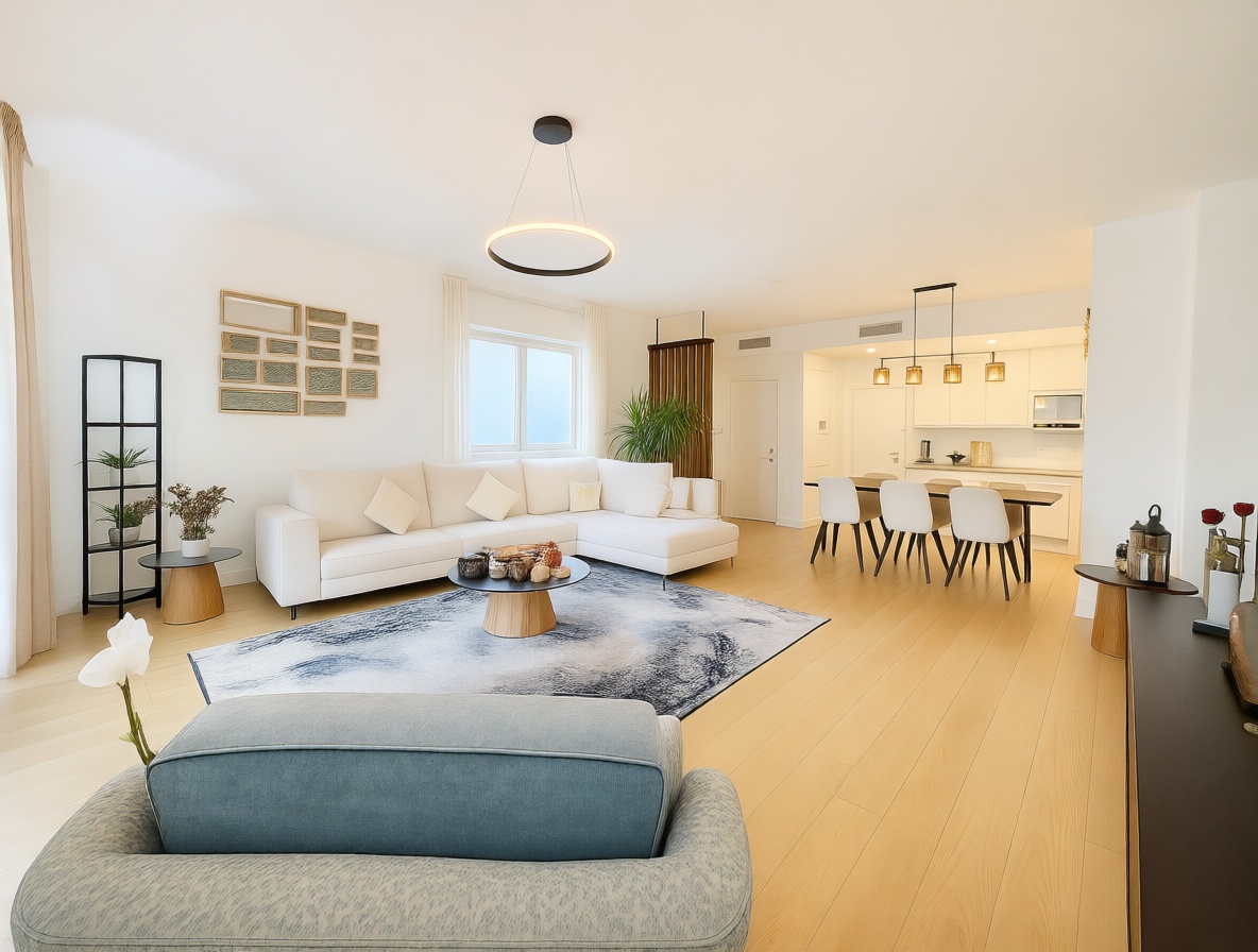 Piso en venta en primera línea de playa en Mijas — Salón