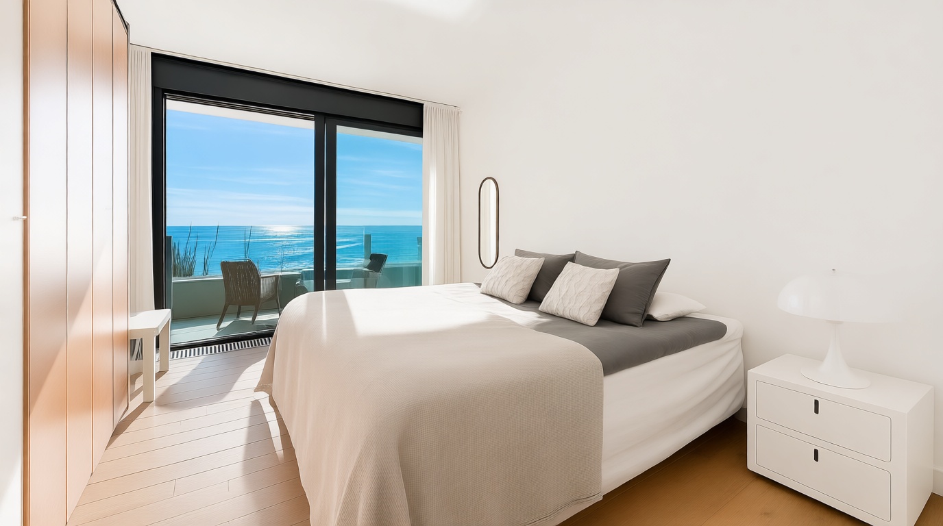 Chalet en venta con acceso directo a la playa en Marbella — Dormitorio
